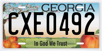 GA license plate CXE0492