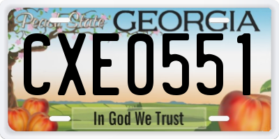 GA license plate CXE0551