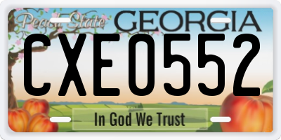 GA license plate CXE0552