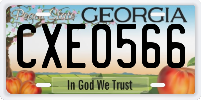 GA license plate CXE0566