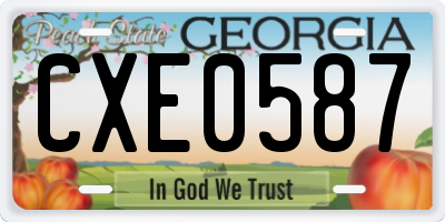 GA license plate CXE0587