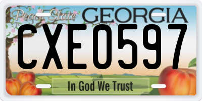 GA license plate CXE0597