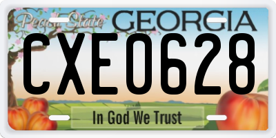 GA license plate CXE0628