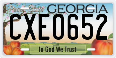 GA license plate CXE0652