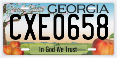 GA license plate CXE0658