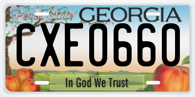 GA license plate CXE0660