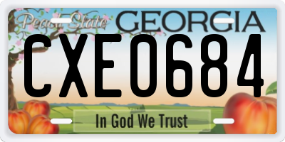 GA license plate CXE0684