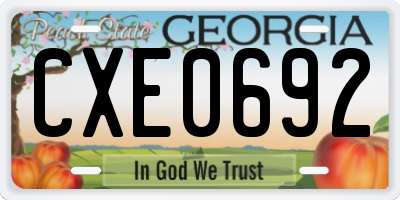 GA license plate CXE0692
