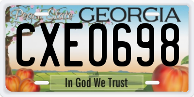 GA license plate CXE0698