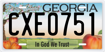GA license plate CXE0751