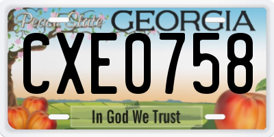 GA license plate CXE0758