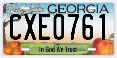 GA license plate CXE0761