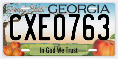 GA license plate CXE0763