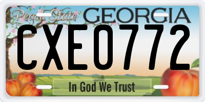 GA license plate CXE0772