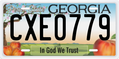 GA license plate CXE0779