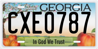 GA license plate CXE0787