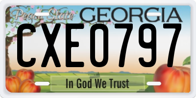 GA license plate CXE0797