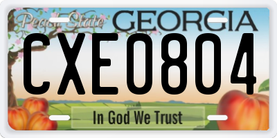 GA license plate CXE0804