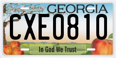 GA license plate CXE0810