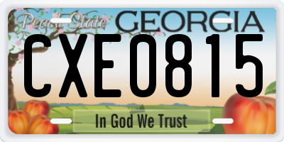GA license plate CXE0815