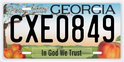 GA license plate CXE0849