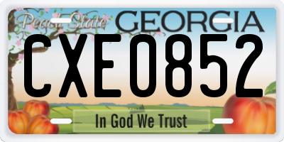 GA license plate CXE0852