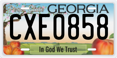 GA license plate CXE0858