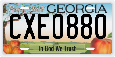 GA license plate CXE0880