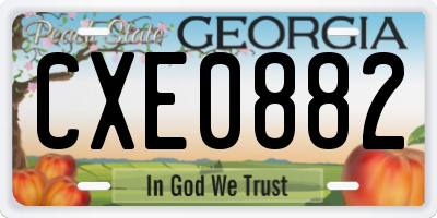 GA license plate CXE0882