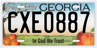 GA license plate CXE0887