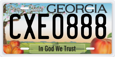 GA license plate CXE0888