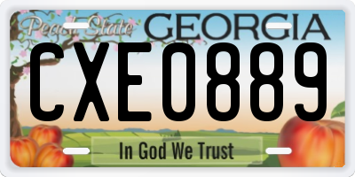 GA license plate CXE0889