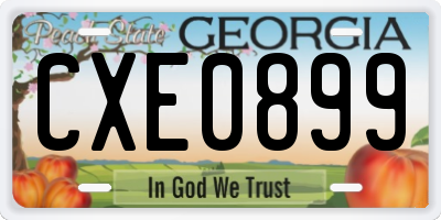 GA license plate CXE0899