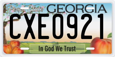 GA license plate CXE0921