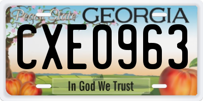 GA license plate CXE0963