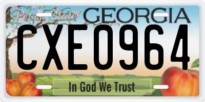 GA license plate CXE0964