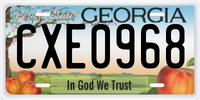 GA license plate CXE0968