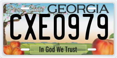 GA license plate CXE0979