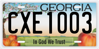 GA license plate CXE1003