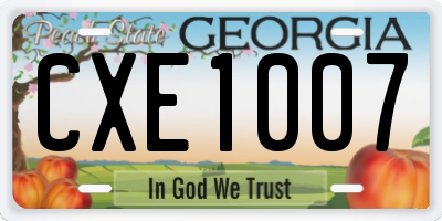 GA license plate CXE1007