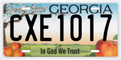 GA license plate CXE1017