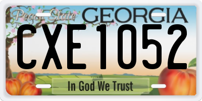 GA license plate CXE1052