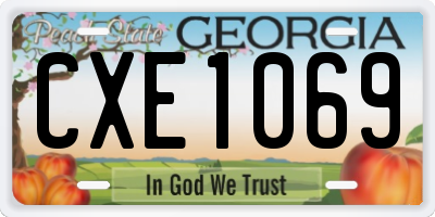 GA license plate CXE1069