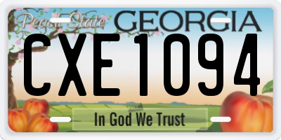 GA license plate CXE1094