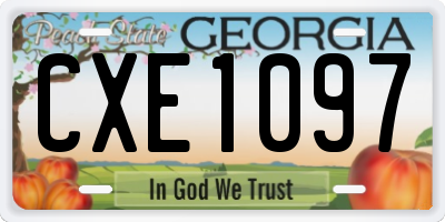 GA license plate CXE1097