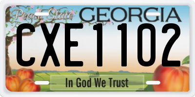 GA license plate CXE1102