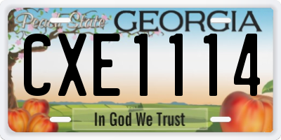 GA license plate CXE1114