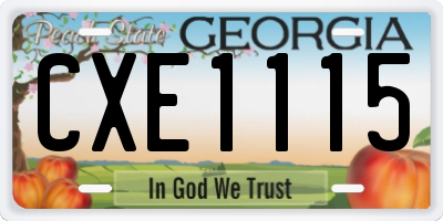 GA license plate CXE1115