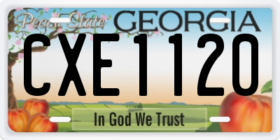 GA license plate CXE1120