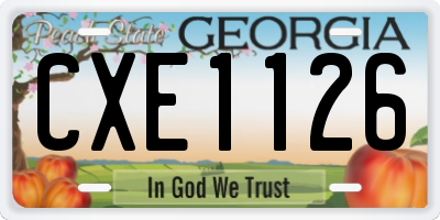 GA license plate CXE1126